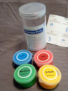 FlintRehab Therapy Putty for Hand Strengthening & Stress Relief - 4 Pack 3oz Ea.